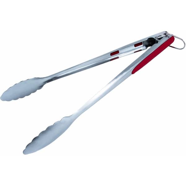 Grill Pro 40275 Stainless Steel Gravity Locking Tongs, 16" Bed Bath